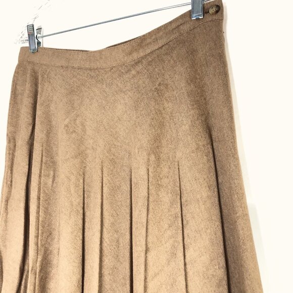 Bonnie & Norma Maxi Skirt Size 12 Brown Pleated Fall Flowy Silhouette Preppy - Picture 3 of 8